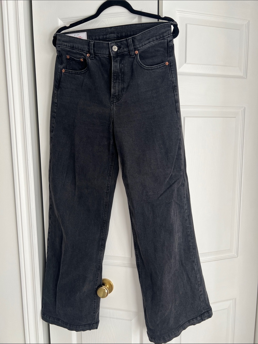 GAP Black High-Rise Wide Leg Jeans